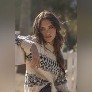 Line And Dot Revolve Black Montana Fair Isle Sweater